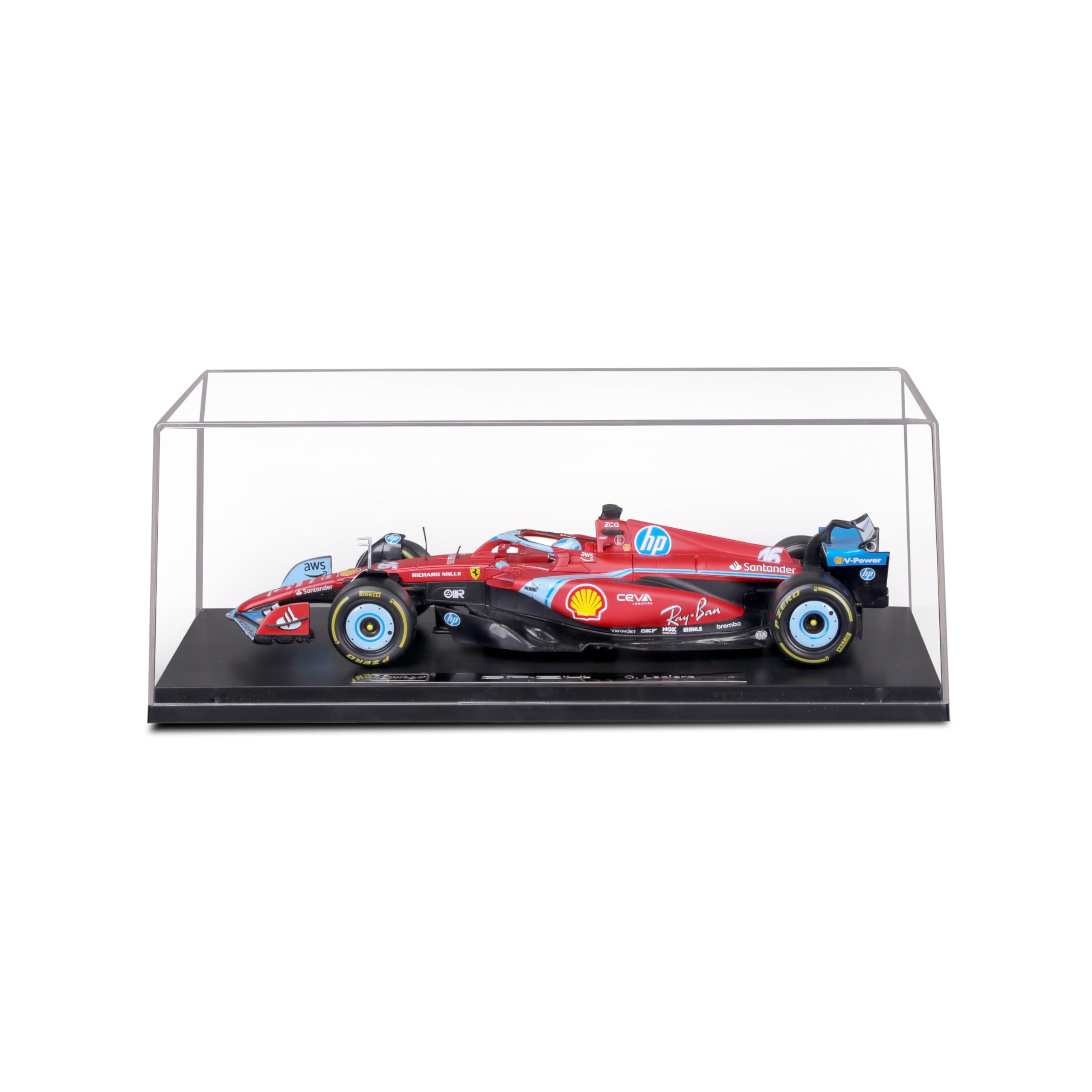 Bburago Formula 1 F1 FERRARI SF-24 (2024) WITH HELMET LECLERC